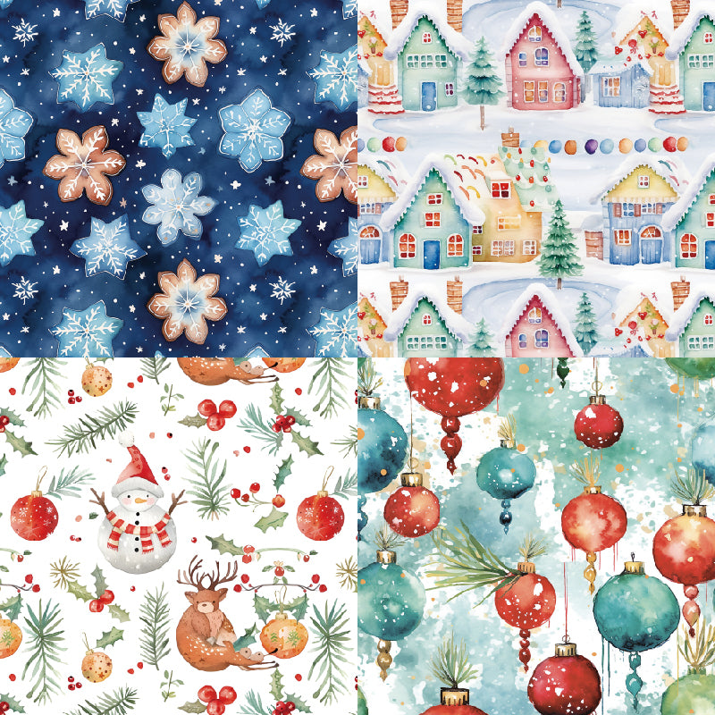 24PCS Christmas bauble-patterned cards, used for wall decoration and DIY journal embellishment.