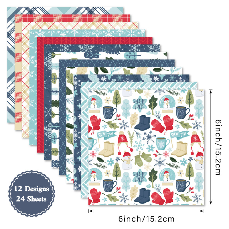 24PCS blue Christmas-themed cards are used for wall decoration and as decoration for DIY magazines.