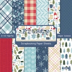 24PCS blue Christmas-themed cards are used for wall decoration and as decoration for DIY magazines.