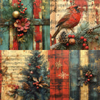 Twenty-four Christmas pine needle pattern cards are used for wall decoration and as decoration for DIY magazines.