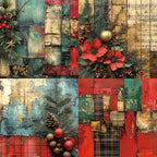 Twenty-four Christmas pine needle pattern cards are used for wall decoration and as decoration for DIY magazines.