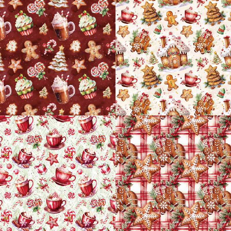 24pcs Christmas cream pattern cards are used for wall decoration and DIY scrapbook decoration.