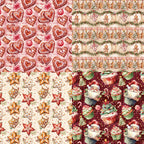 24pcs Christmas cream pattern cards are used for wall decoration and DIY scrapbook decoration.