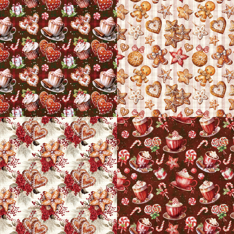 24pcs Christmas cream pattern cards are used for wall decoration and DIY scrapbook decoration.