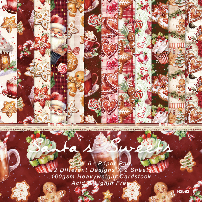 24pcs Christmas cream pattern cards are used for wall decoration and DIY scrapbook decoration.