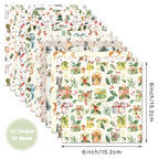 24pcs wintergreen Christmas pattern cards are used for wall decoration and DIY scrapbook decoration.