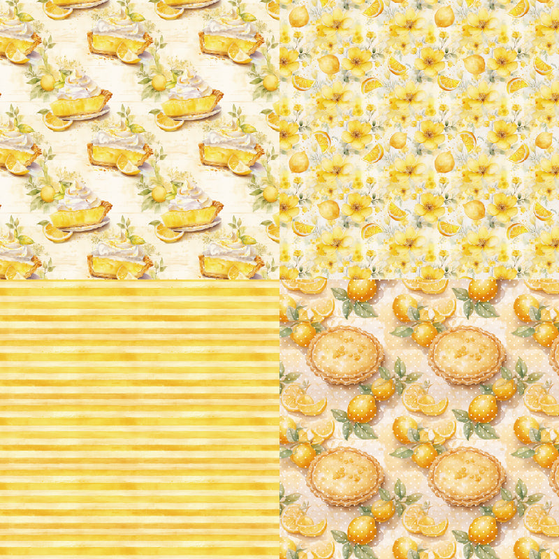 Twenty-four lemon-patterned cards are used for wall decoration and DIY scrapbook decoration.