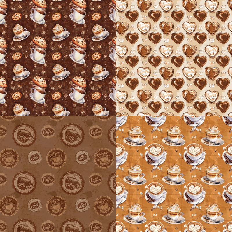 Twenty-four coffee bean pattern cards are used for wall decoration and DIY scrapbook decoration.