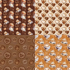 Twenty-four coffee bean pattern cards are used for wall decoration and DIY scrapbook decoration.
