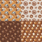 Twenty-four coffee bean pattern cards are used for wall decoration and DIY scrapbook decoration.