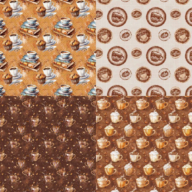 Twenty-four coffee bean pattern cards are used for wall decoration and DIY scrapbook decoration.