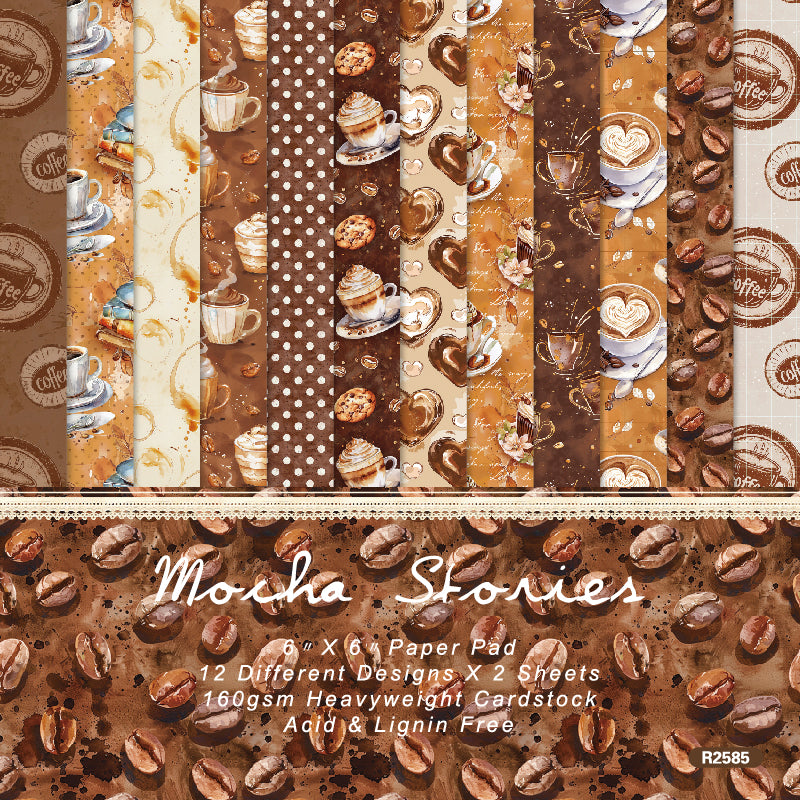 Twenty-four coffee bean pattern cards are used for wall decoration and DIY scrapbook decoration.