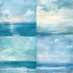 Twenty-four cards with sea and sky patterns are used for wall decoration and as decoration for DIY scrapbooks.