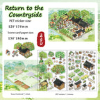 Chinese-Style Scene Scenery-Making Sticker Set - Immersive Creative DIY Notebook Decoration, Ancient-Style 3D Collage Materials