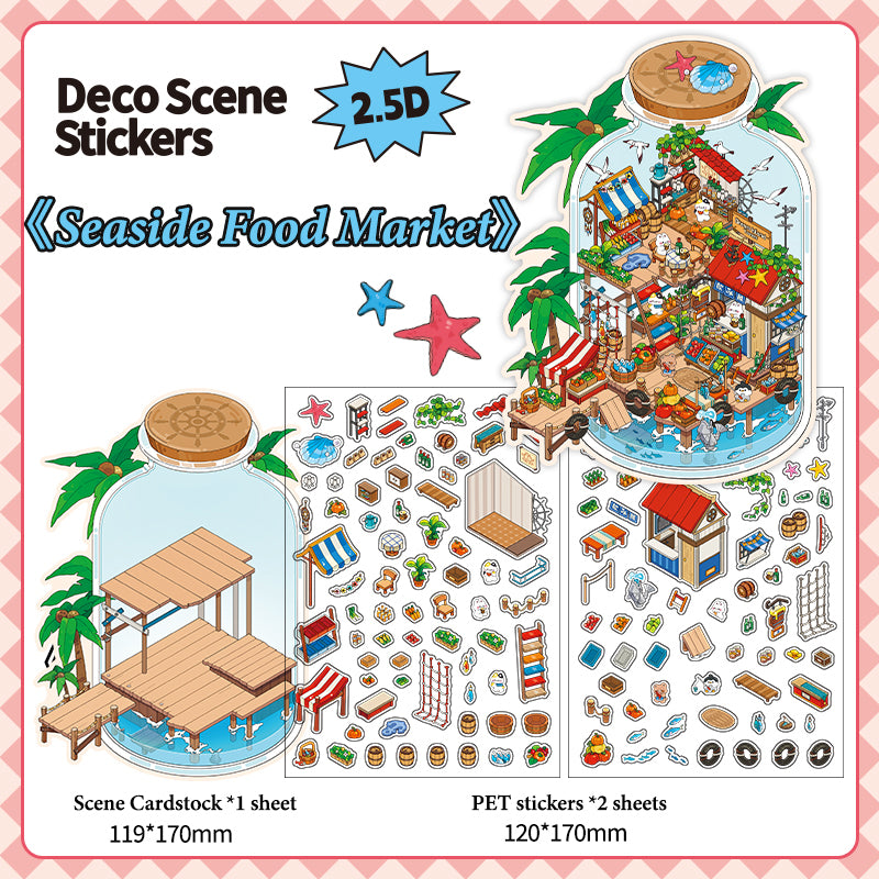 Fun &amp; Creative DIY Miniature Scenery-Making Stickers - Immersive Collage Stickers for Underwater City, Garden Courtyard Notebook Decoration