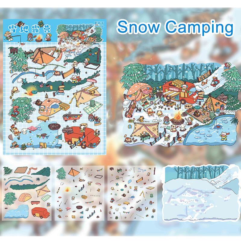 3D Miniature Milk Town Diorama Stickers – Scrapbook, Handmade Stress-Relief Decor Stickers