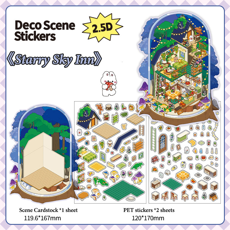 Fun &amp; Creative DIY Miniature Scenery-Making Stickers - Immersive Collage Stickers for Underwater City, Garden Courtyard Notebook Decoration
