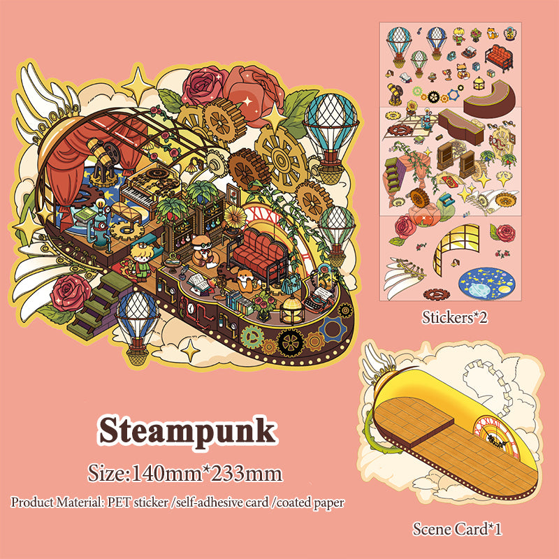 Fairy Tale Themed Creative Stickers, 3D DIY Collage for Scene-Making Stickers