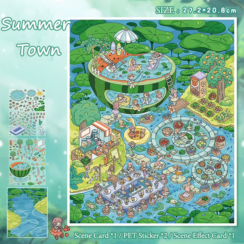 3D Spring-Themed Scene Stickers: Miniature World Hand-Collage Decorations, Fun DIY Stickers