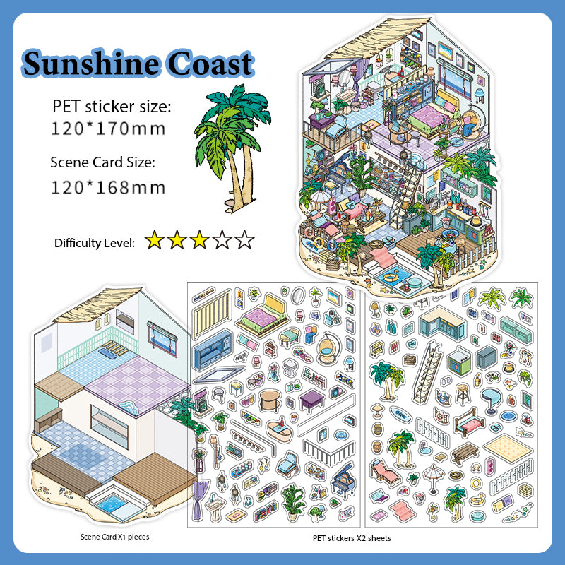 Infeel.Me 3D Miniature Home Scene Stickers – Immersive Stress-Relief Handcraft Collage Stickers