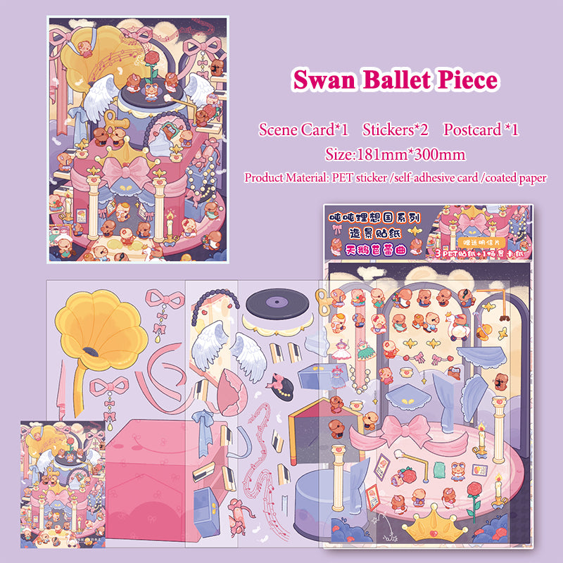 Pegatinas creativas para decorar diarios, pegatinas con temática de Dunden Ideal Country, suministros para diarios infantiles, pegatinas para decorar diarios y álbumes DIY