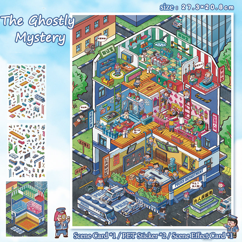 Fantasy &amp; Mystery Miniature Scene Sticker Set: DIY 3D Collage Fun Landscape Decoration Kit