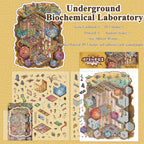 Pegatinas de escena de la Frontera Prohibida, pegatinas de escena inmersiva, materiales creativos de bricolaje para decorar diarios y hacer collages.