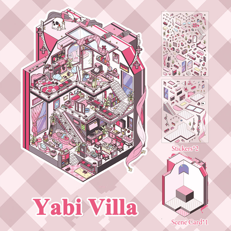 Pegatinas para crear escenas con un estilo oscuro, dulce y fresco, collage de diario en 3D, decoración creativa de escenas