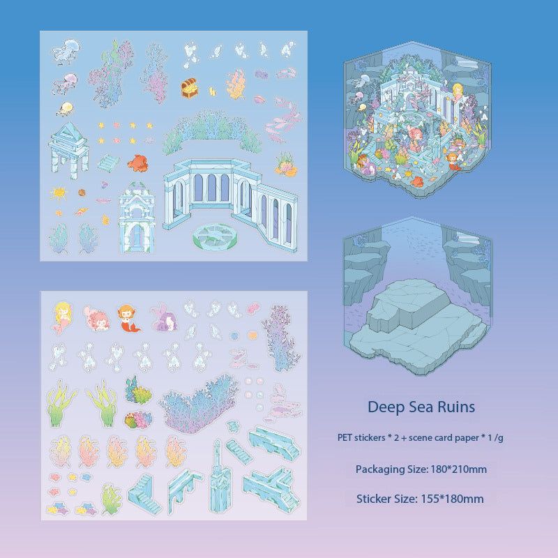 Murang 3D Landscape-Making Stickers, "Finding Legends" DIY 3D Hut Stickers