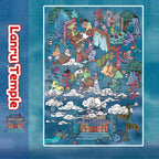 Chinese style stickers, adult stickers, dark retro style 3D scene stickers.