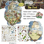 Infeel.Me 2.5D Miniature Landscape-Making Stickers,Fantasy-style large-size scene decorative stickers