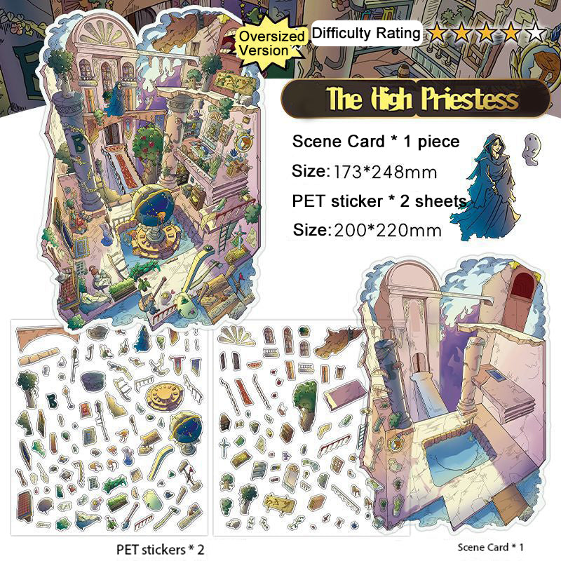 Infeel.Me 2.5D Miniature Landscape-Making Stickers,Fantasy-style large-size scene decorative stickers