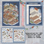 Chinese style stickers, adult stickers, dark retro style 3D scene stickers.