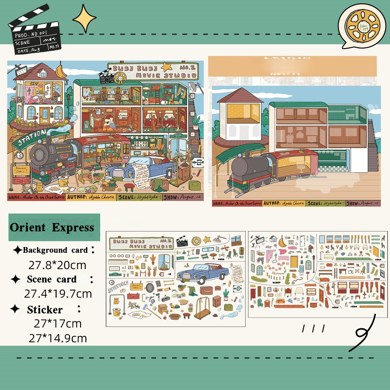 3D scene stickers, colorful stickers, reusable multiple times