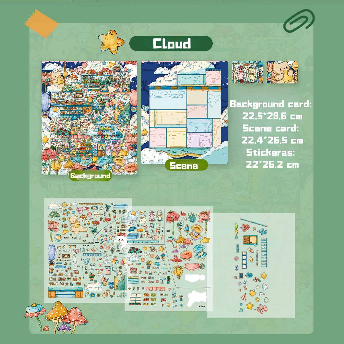 3D scene stickers, life stickers, cartoon-style scene creation stickers