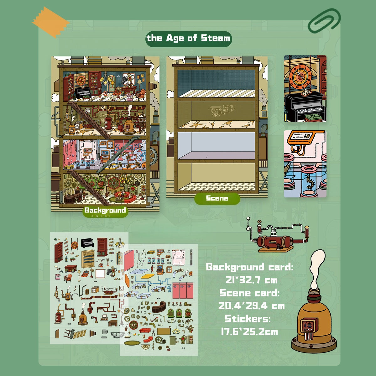 3D scene stickers, life stickers, cartoon-style scene creation stickers