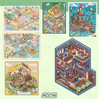 Chinese style 3D scene stickers, reusable stickers that can be used repeatedly, with clear printing.