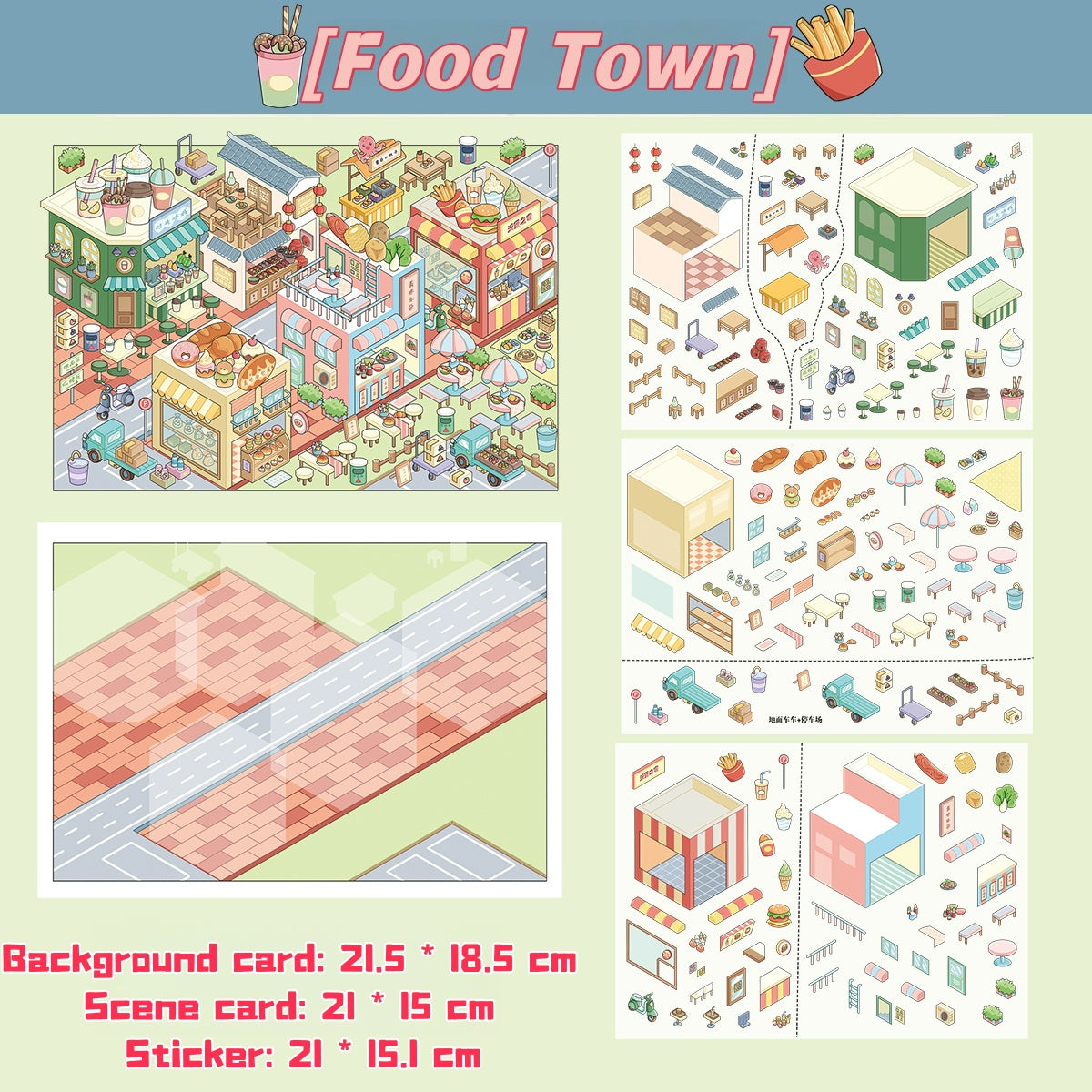 Chinese style 3D scene stickers, reusable stickers that can be used repeatedly, with clear printing.