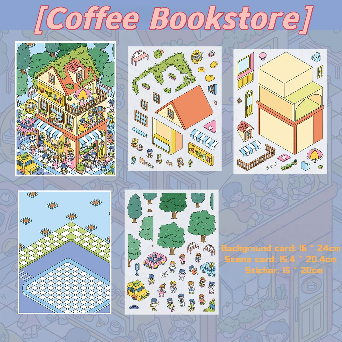 Chinese style 3D scene stickers, reusable stickers that can be used repeatedly, with clear printing.