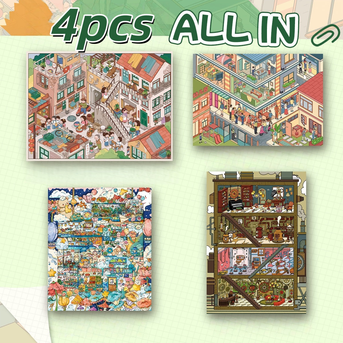 3D scene stickers, life stickers, cartoon-style scene creation stickers